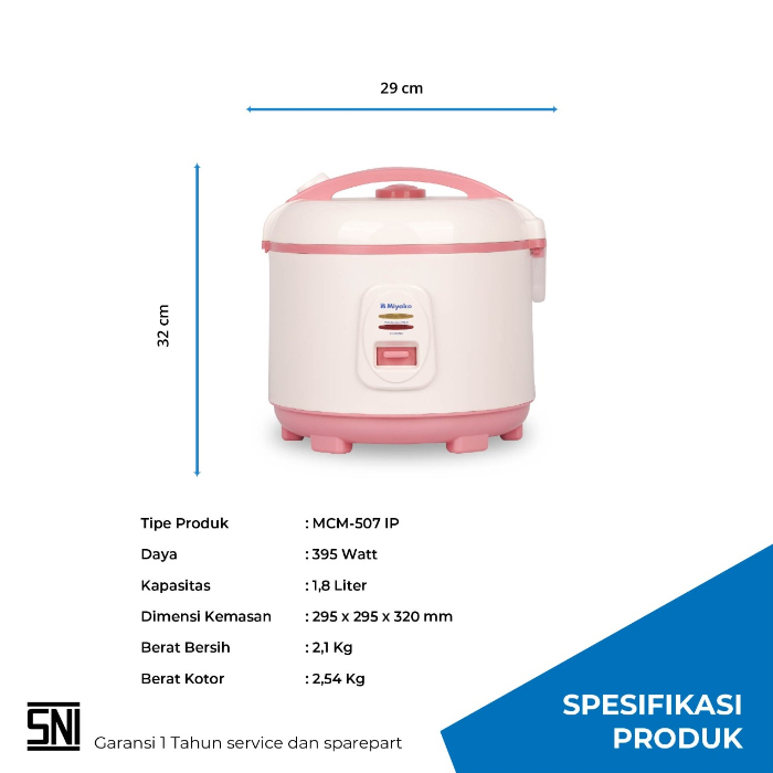 Miyako Rice Cooker Magic Warmer Plus 1.8 L - MCM507 IP | MCM-507 IP